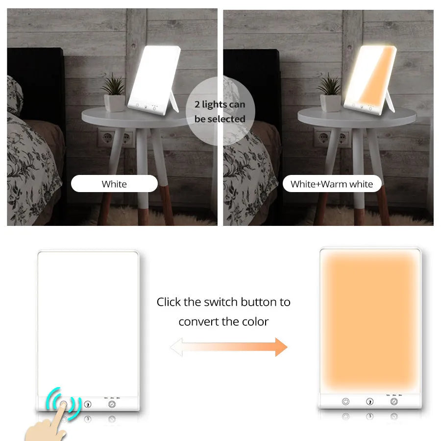 Bionic solar emotional light therapy lamp with modern design and touch controls