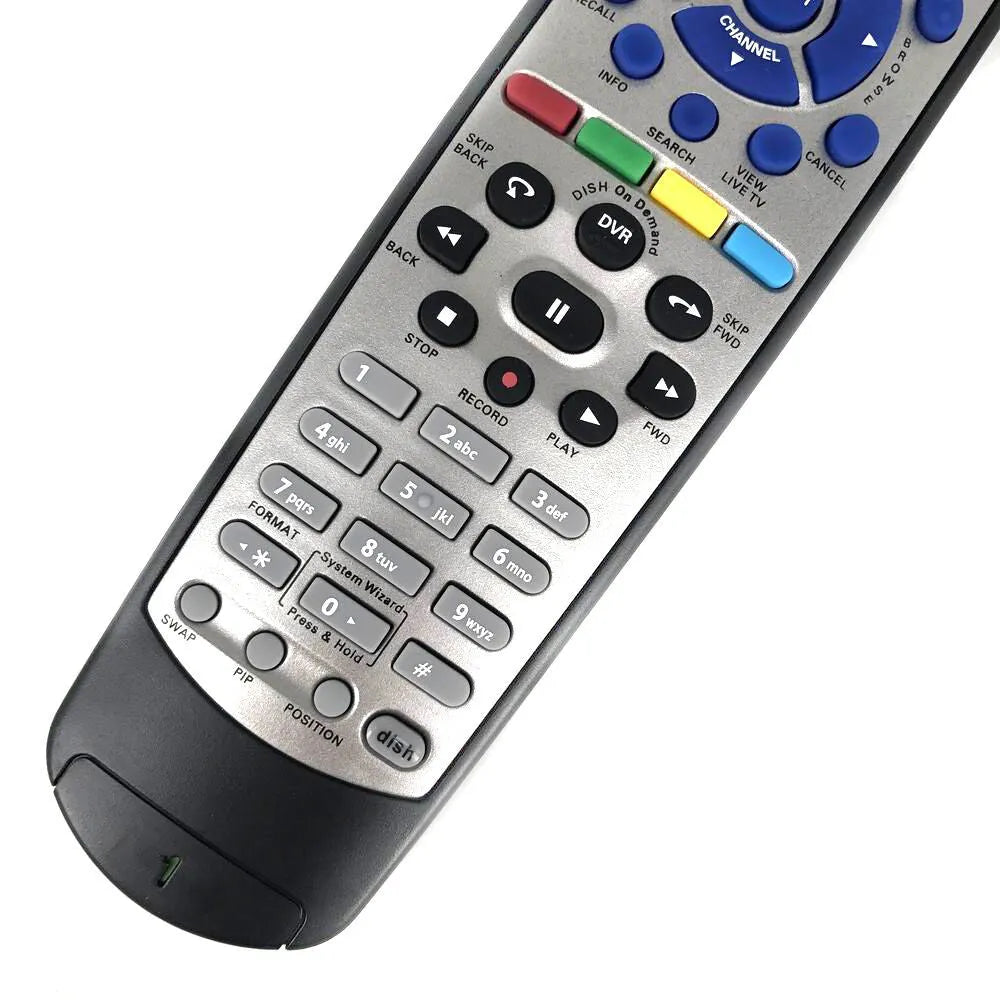 Black Dish Network universal remote control for satellite receivers and DVD systems