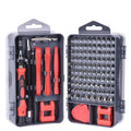 Magnetic CRV screwdriver bit set with flexible extension rod in a case, for mobile phone and laptop repair.