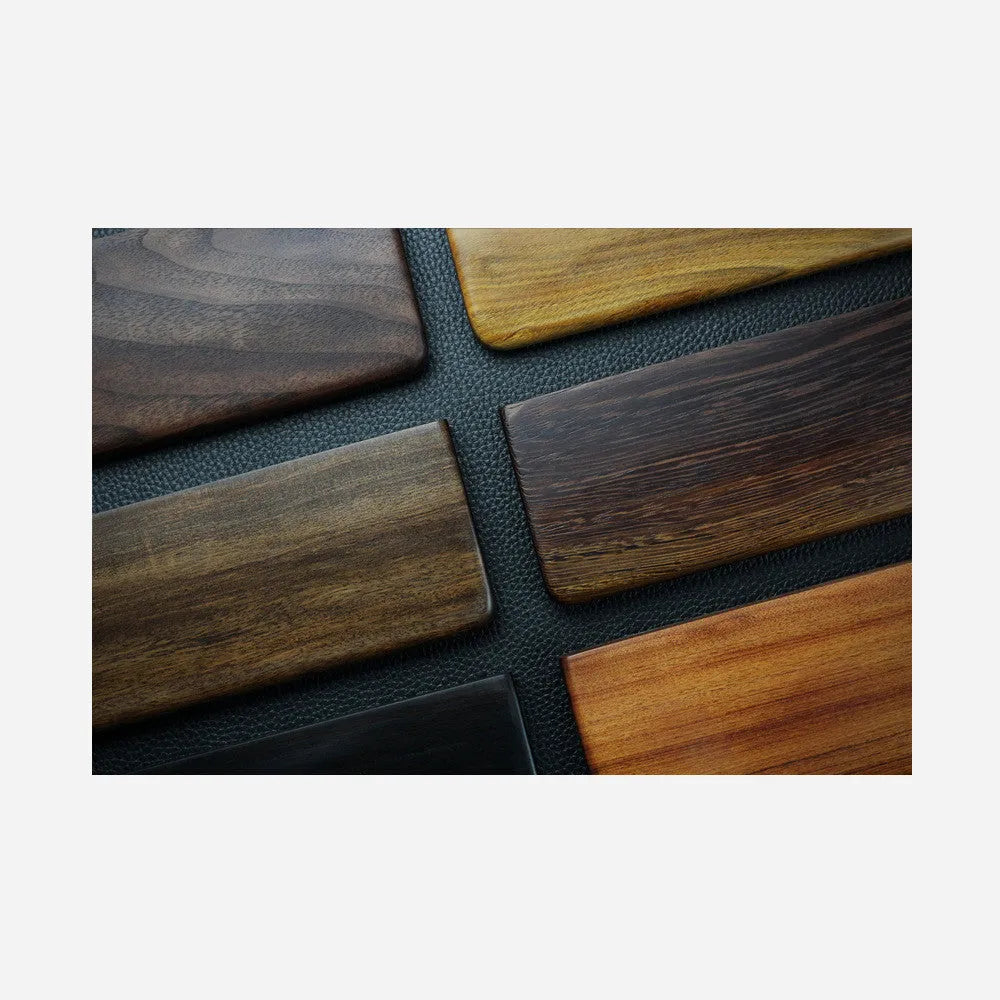 Solid black walnut wood keyboard hand rest measuring 30cm for 60% mechanical keyboards