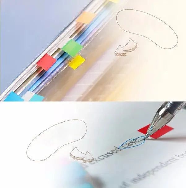 Pack of A683, B683, C683 removable plastic indicator labels showing 9.4mm by 44mm size and mixed colours.