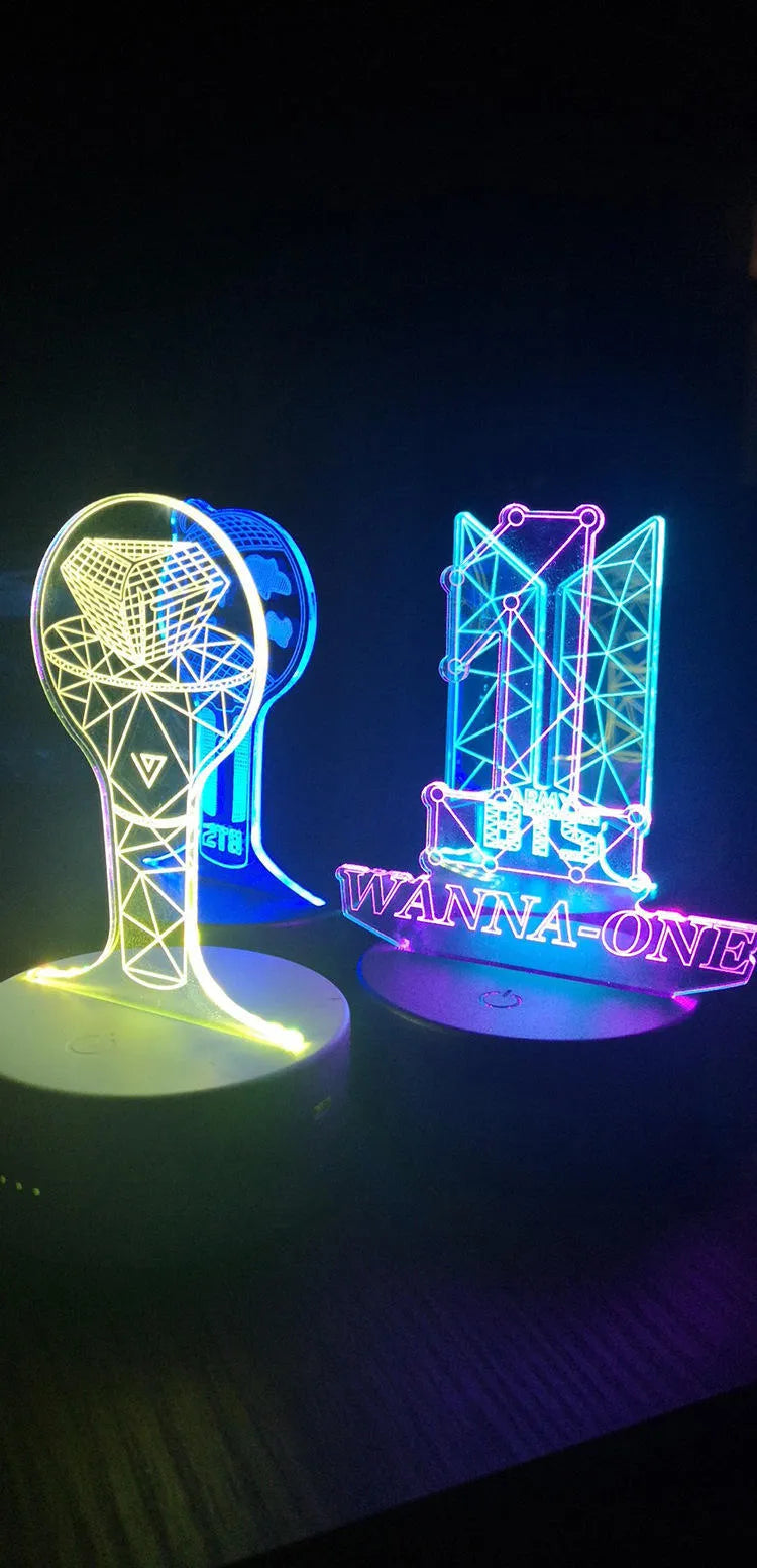 Transparent acrylic BTS Tower Gem display stand measuring 18cm tall