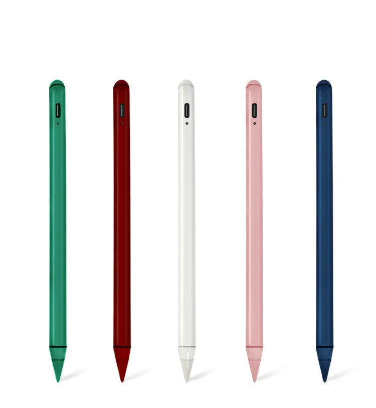 White magnetic stylus holder case attached to an iPad, showing a compatible stylus secured in place.