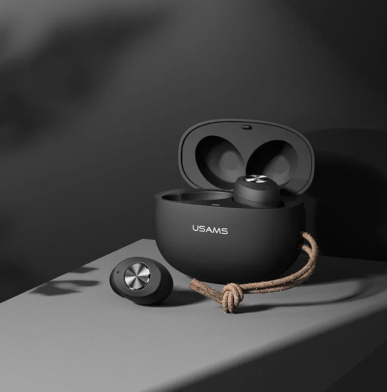 Pebble Series Wireless Bluetooth Mini TWS earbuds in charging case, shown in black, green, and white colour options.