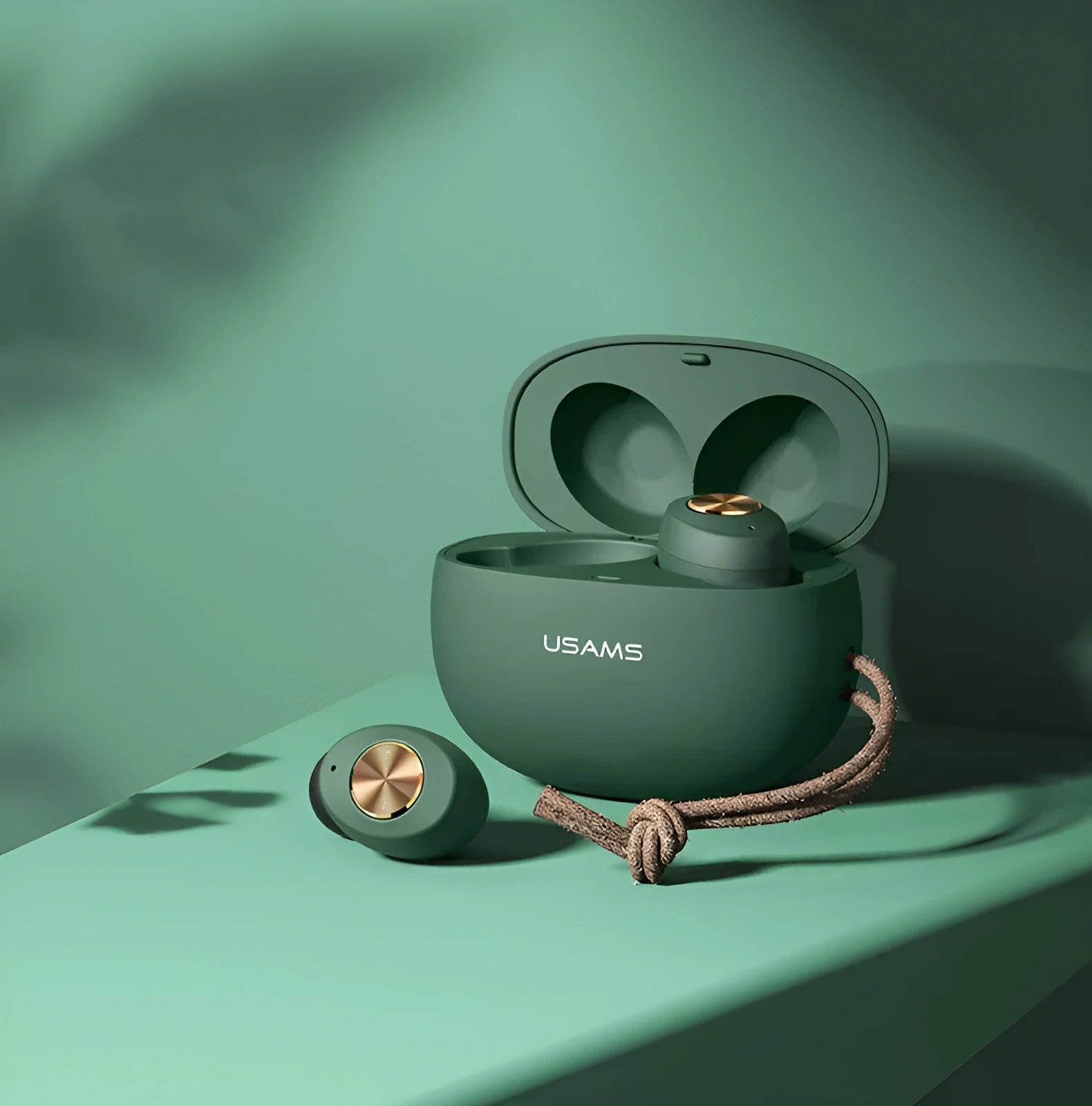 Pebble Series Wireless Bluetooth Mini TWS earbuds in charging case, shown in black, green, and white colour options.