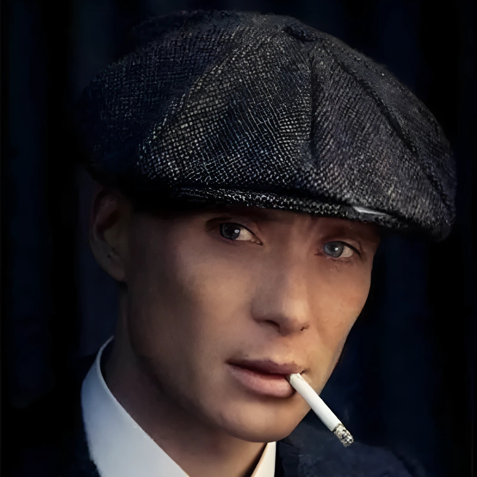 Wool newsboy cap in brown plaid pattern, unisex adult beret style