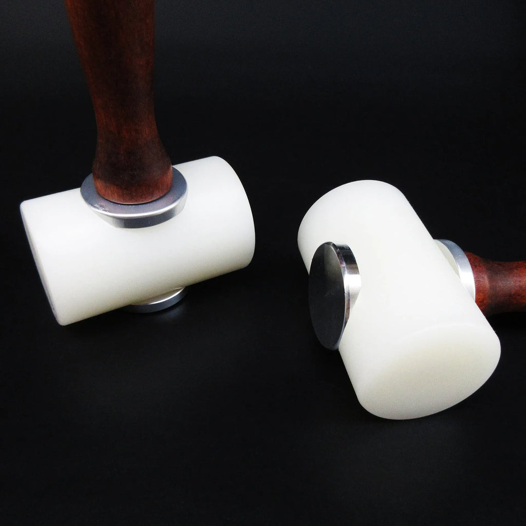 T-shaped nylon leather carving hammer with wooden handle for leather engraving