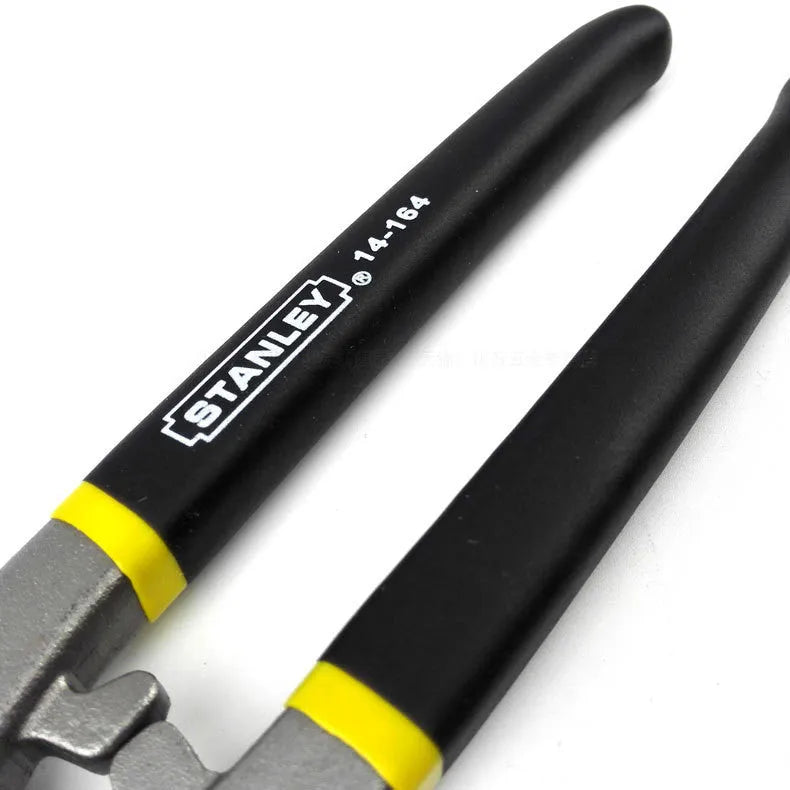 Yellow-handled barbed wire shears made of high carbon steel for cutting metal plate