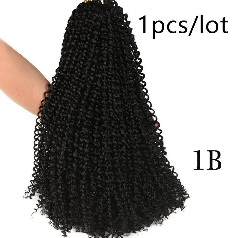 Passion twist crochet braids 18 inch high temperature wire synthetic hair extension spring twist style black colour