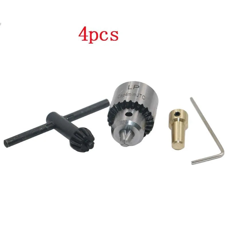 Four hard alloy drill chucks with sleeve attachments and 3.17mm tail holes for electric drills