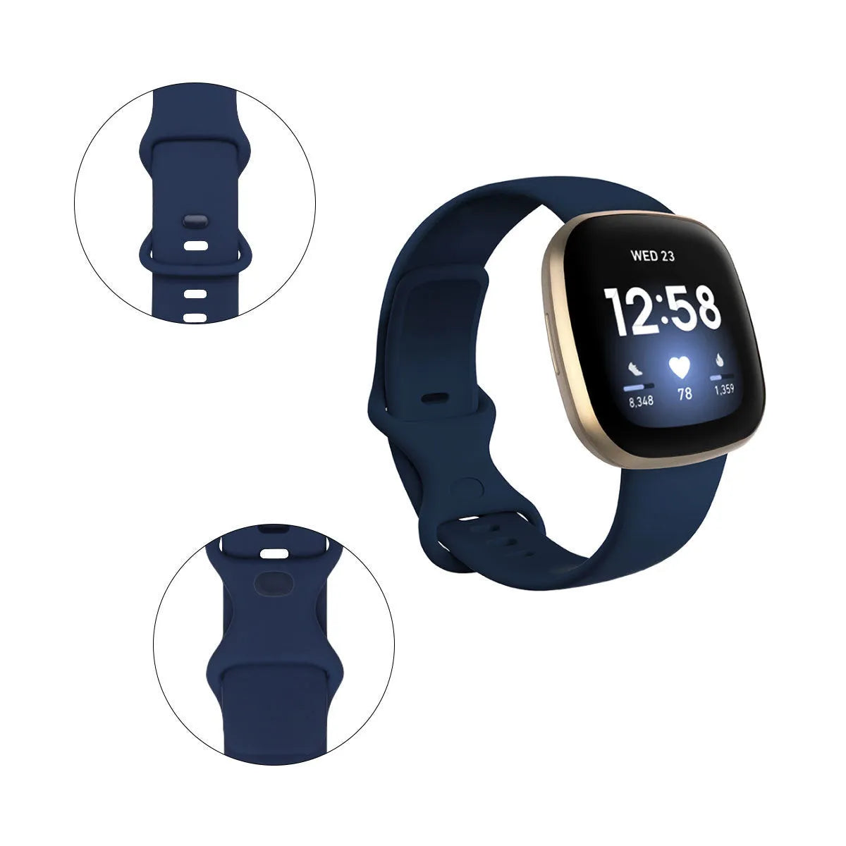 TPU silicone replacement strap for Versa 3 smartwatch in multiple colour options