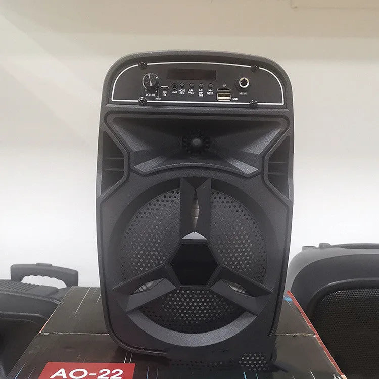 Black portable outdoor Bluetooth speaker with 6.5-inch configuration for square dancing