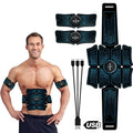 Rechargeable abdominal muscle fitness belt with EMS low frequency pulse, USB charging, black colour