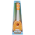 Children's plastic simulation ukulele toy measuring 38cm long with retro guitar styling