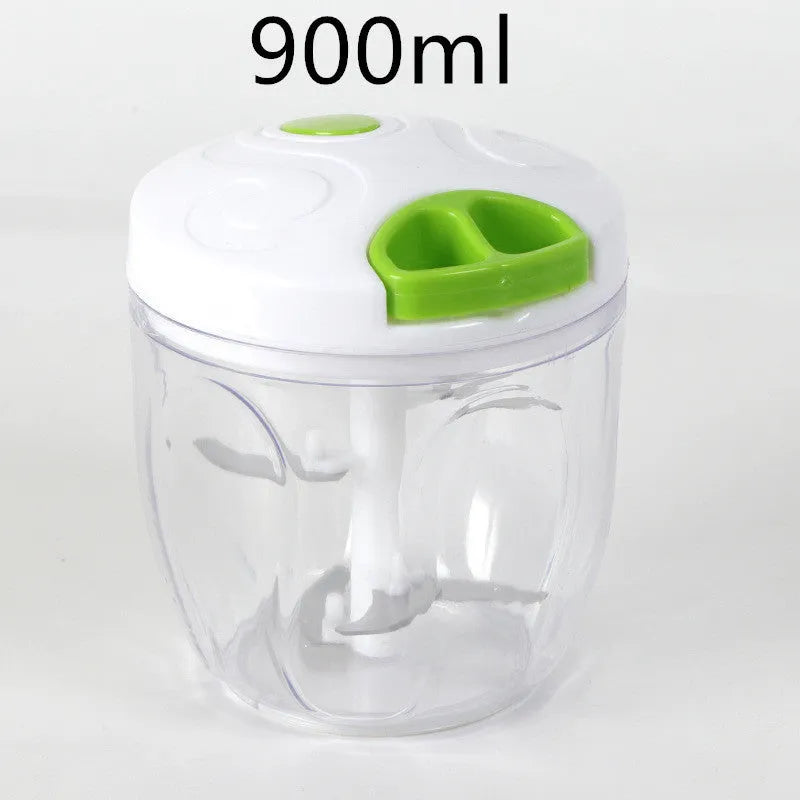 Green manual food chopper with stainless steel blades and 500ml capacity