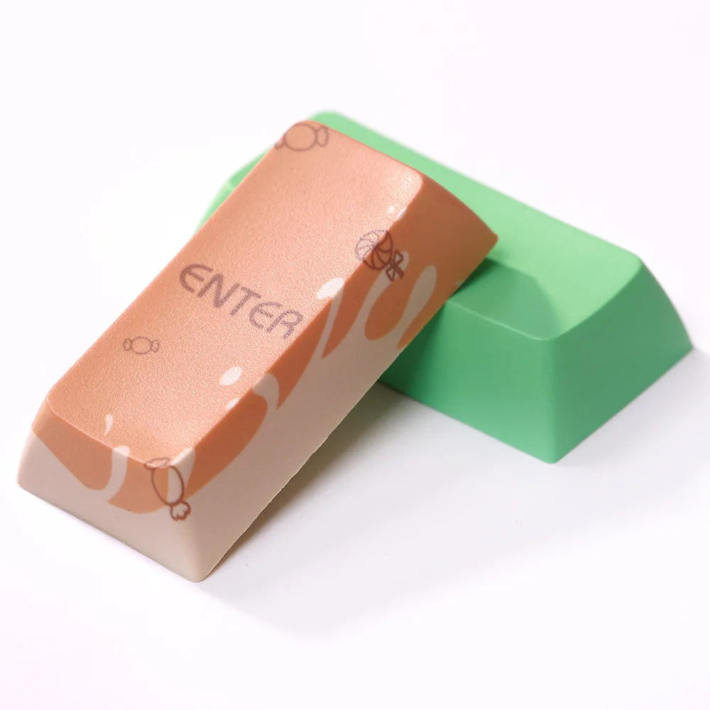 Mint Toffee green DSA profile PBT keycap set for mechanical keyboards with 104 keys.