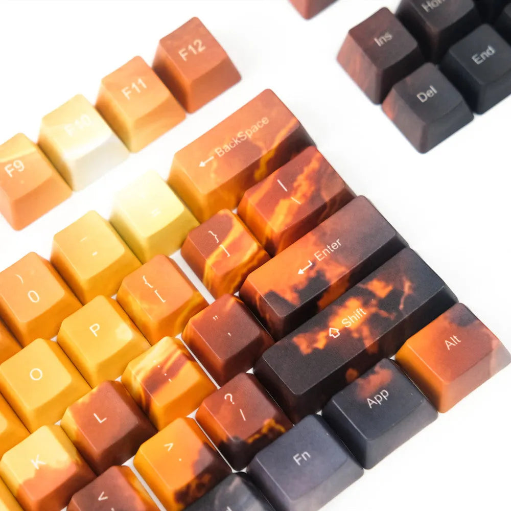 Saturn engraved mechanical keyboard keycaps with wireless USB and multimedia keys