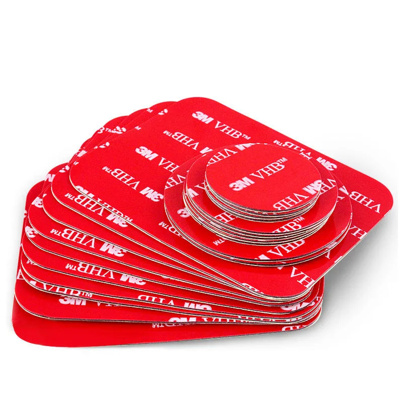 Red round foam double sided adhesive pads, 1 mm PU, 30-60 mm diameter options, 100-piece pack