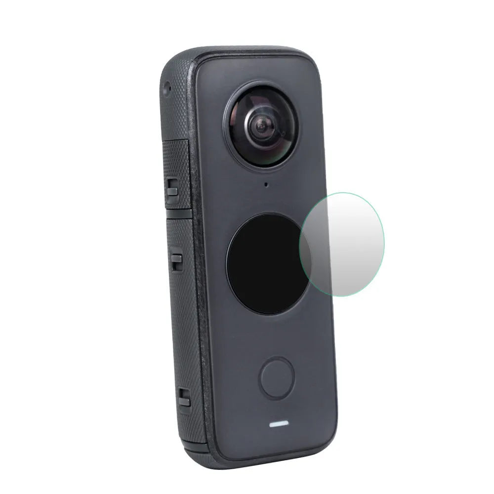 Black tempered glass screen protector for Insta360 ONE X2 camera lens protection