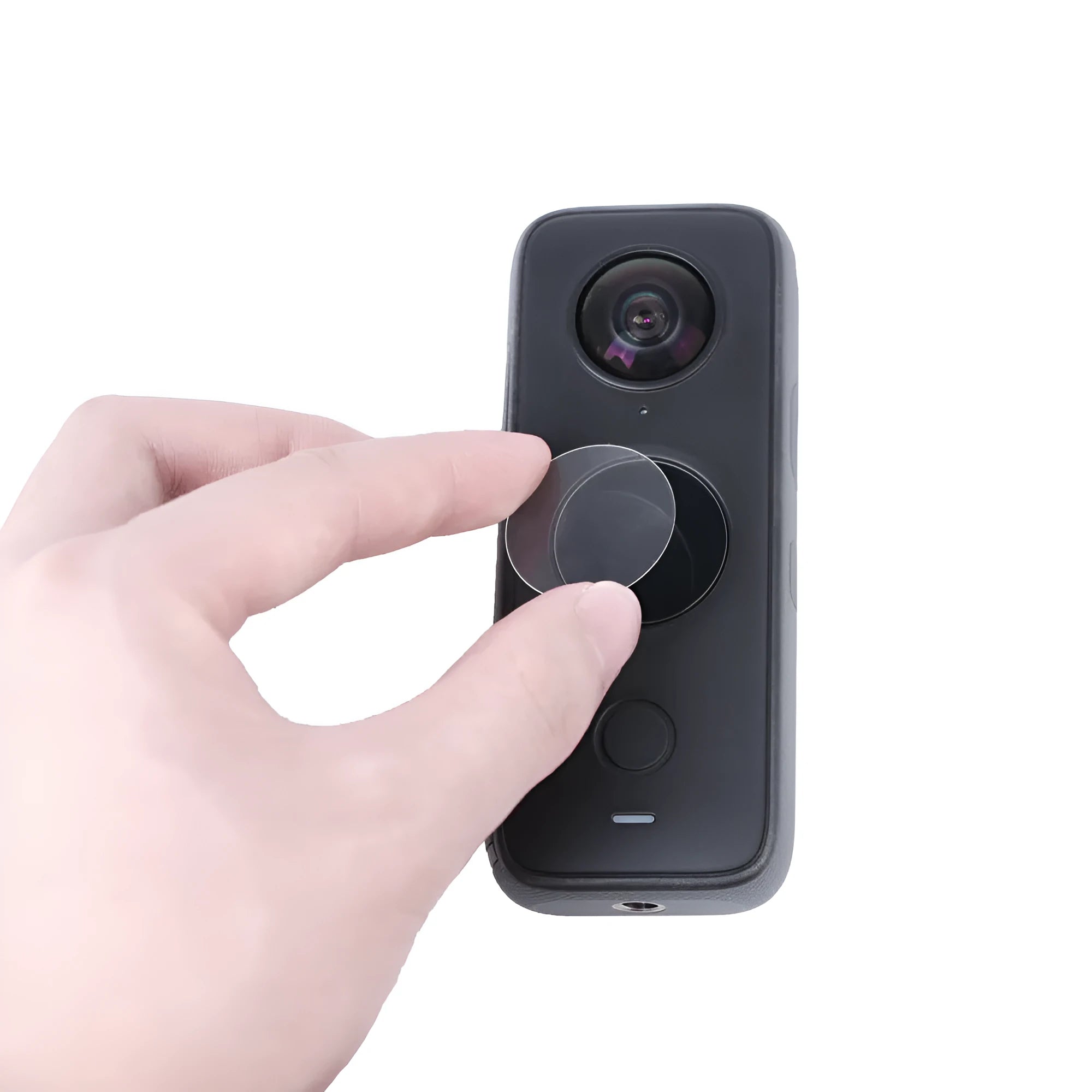 Black tempered glass screen protector for Insta360 ONE X2 camera lens protection