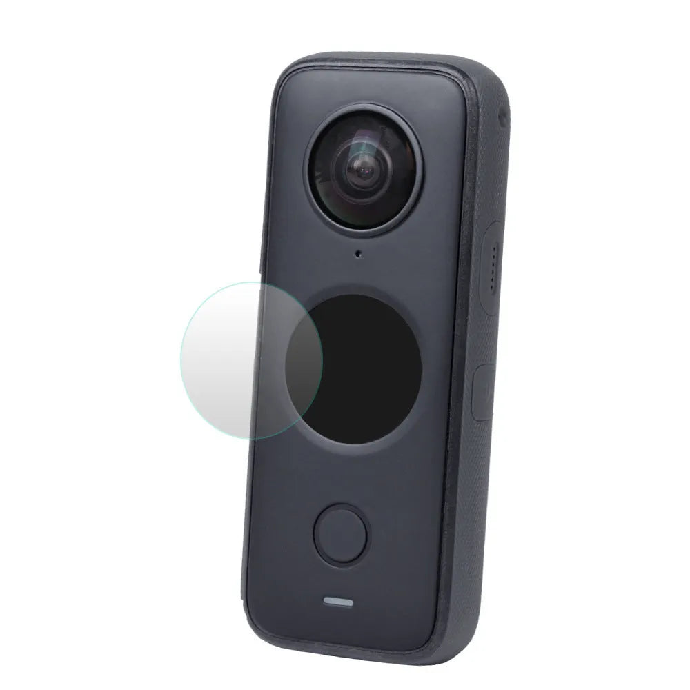 Black tempered glass screen protector for Insta360 ONE X2 camera lens protection