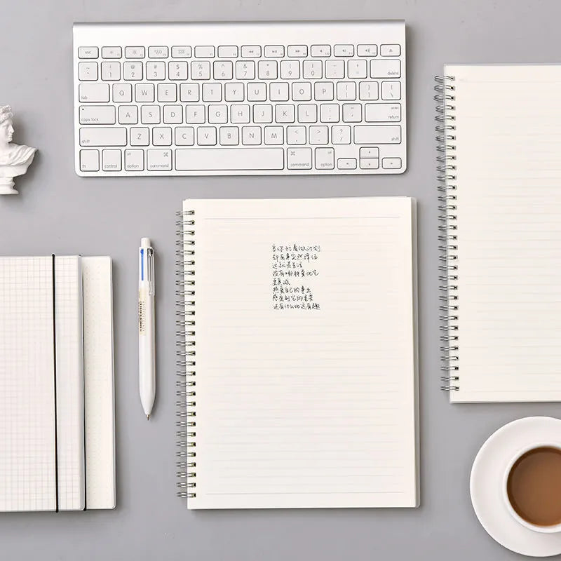 B5 coil grid notebook with PP cover and wire binding, super thick paper for classroom notes
