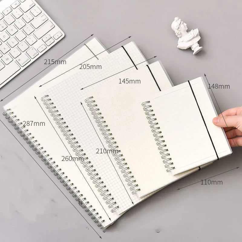 B5 coil grid notebook with PP cover and wire binding, super thick paper for classroom notes