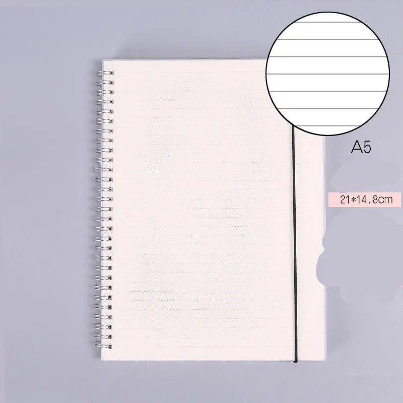 B5 coil grid notebook with PP cover and wire binding, super thick paper for classroom notes