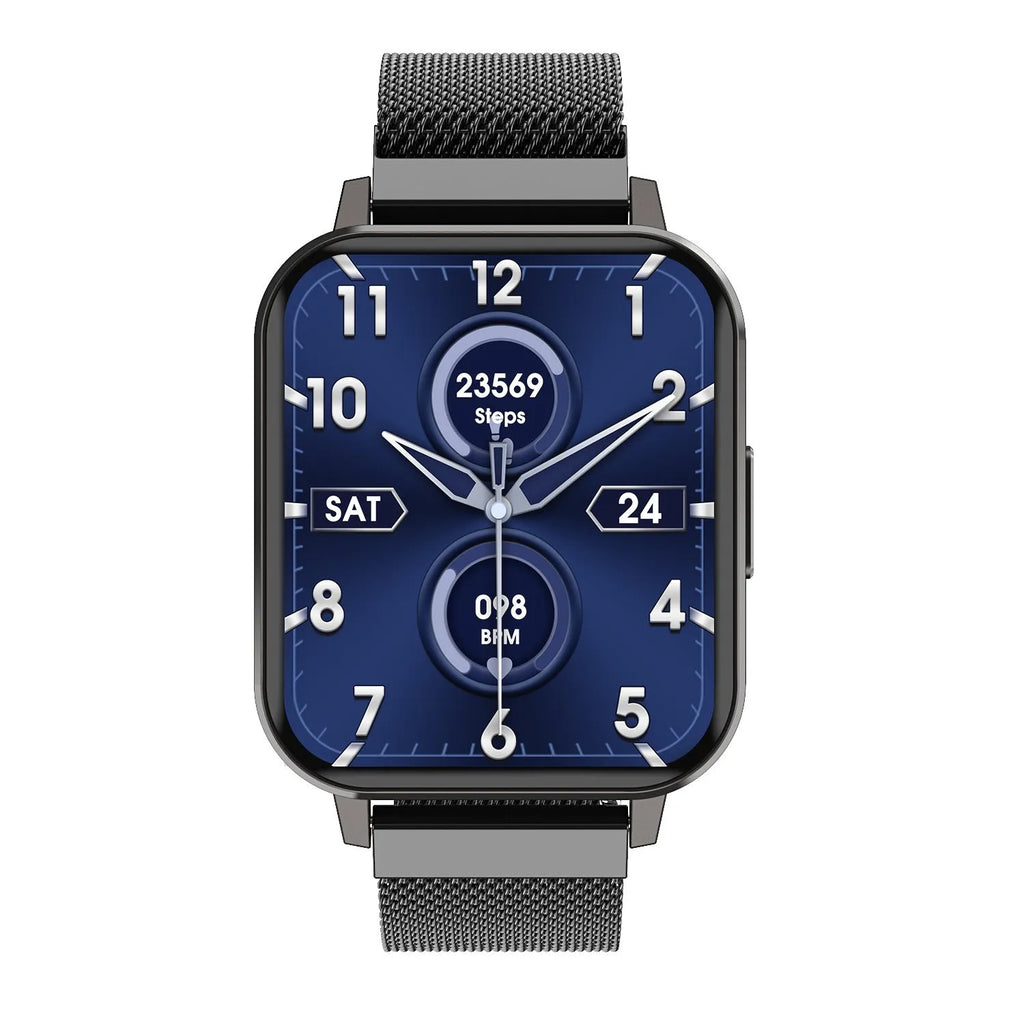 DTX 1.78 inch smart watch showing health metrics on HD LCD screen with silicone wristband