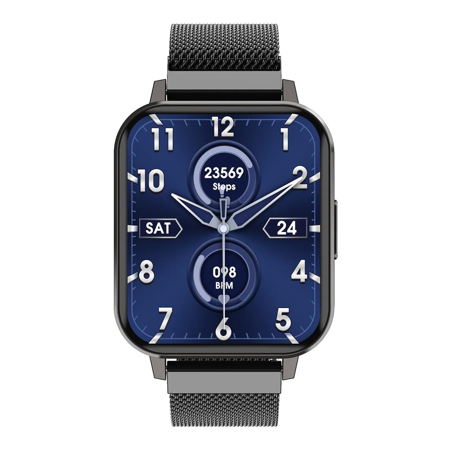 DTX 1.78 inch smart watch showing health metrics on HD LCD screen with silicone wristband