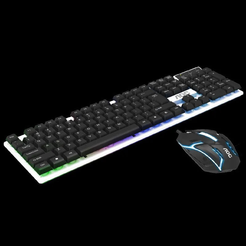 Manipulator Game Glow wired keyboard and mouse set in black with USB cables