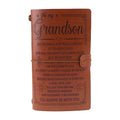 Leather hand ledger notebook with strap binding and acid-free paper