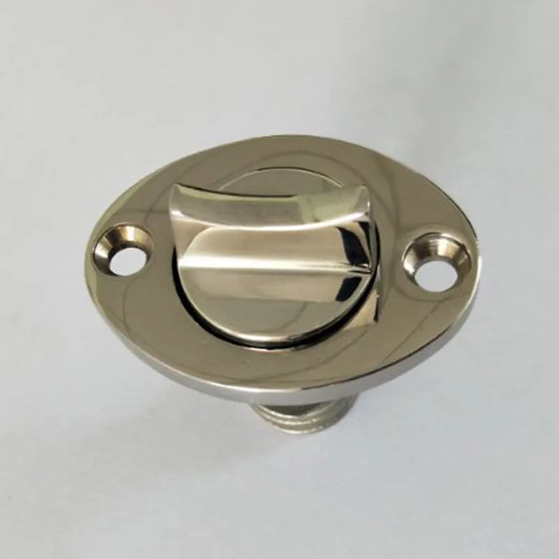 Stainless steel marine water plug for deck drains on ships and yachts.