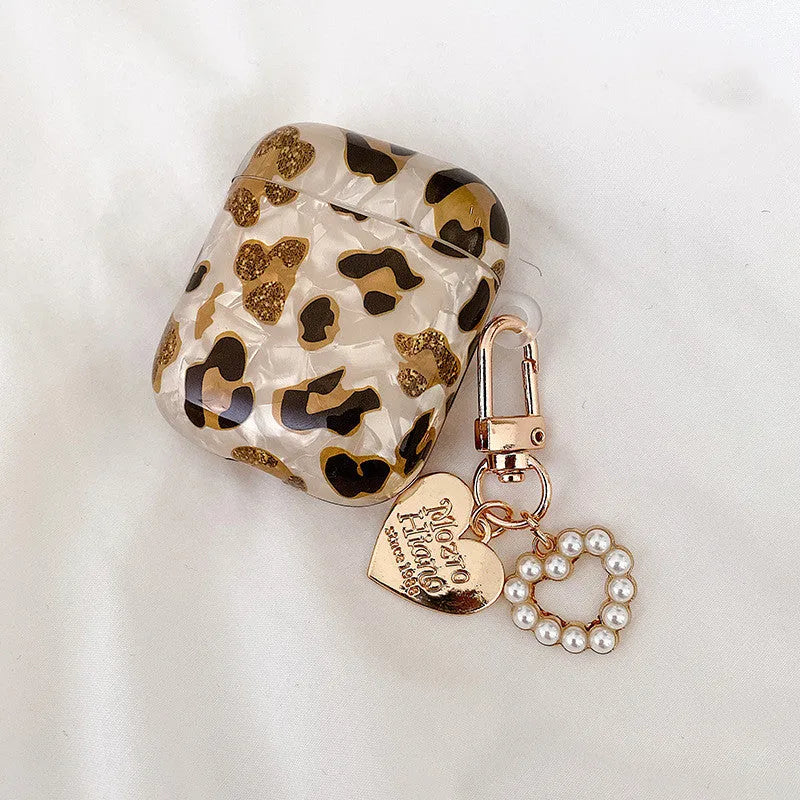 Yellow leopard print TPU protective case for Apple AirPods Pro with flip opening design