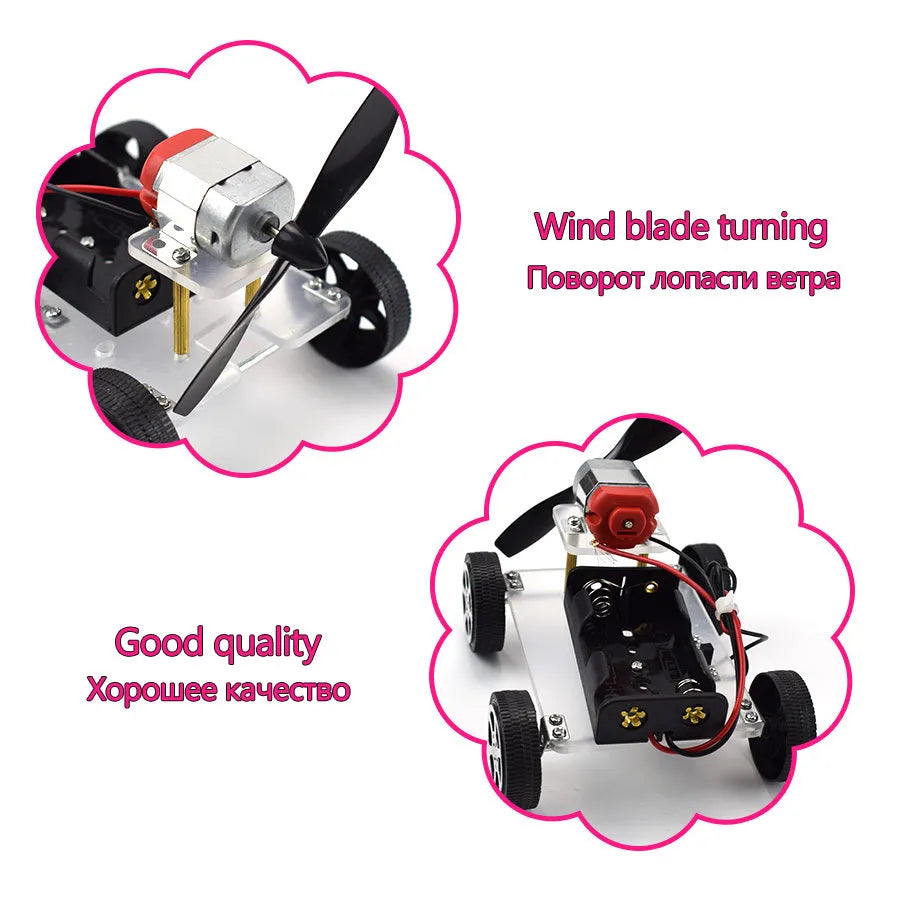 Wind car DIY electronic science experiment kit for children's physics education