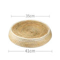Teng Wok handwoven straw and corn husk cat bed, 35cm caliber, natural colour, for small indoor cats