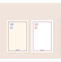 Memo pad notebook with colourful design, 30 sheets, and transparent storage pouch