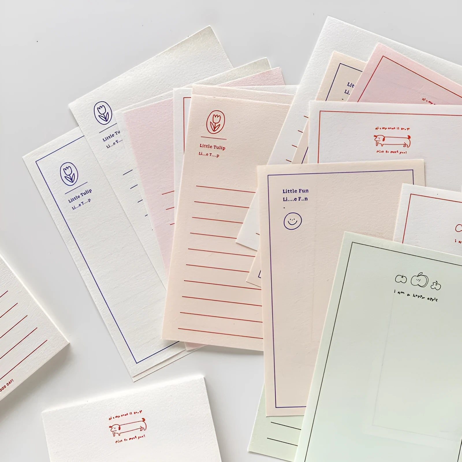Memo pad notebook with colourful design, 30 sheets, and transparent storage pouch