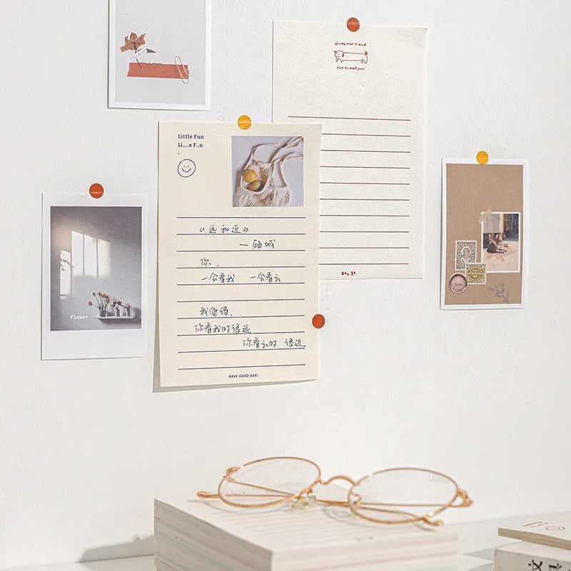 Memo pad notebook with colourful design, 30 sheets, and transparent storage pouch