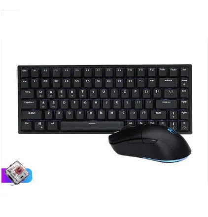 RK526 wireless mechanical keyboard and mouse set in blue, brown, or red with USB transmitter