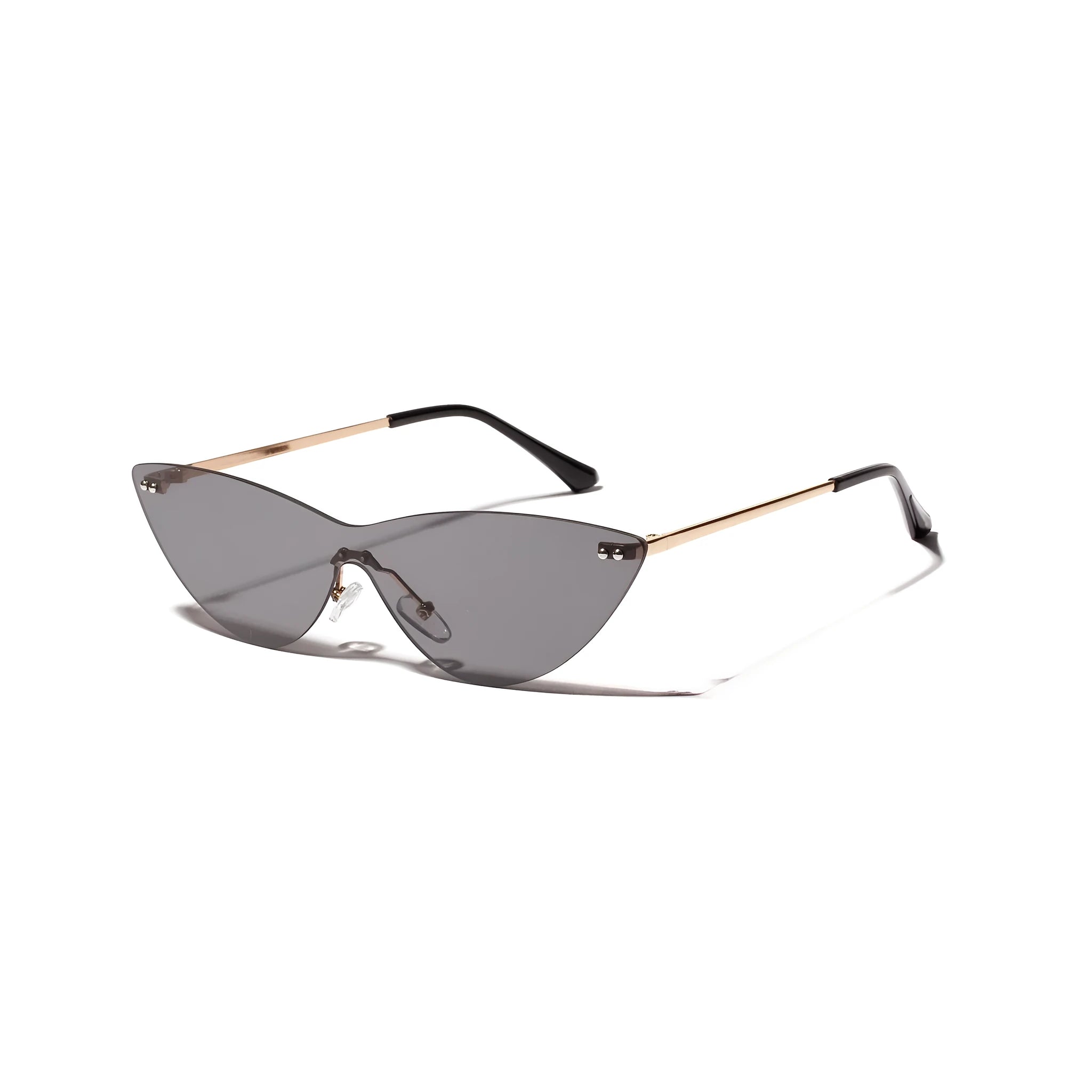 Brown vintage metal frame sunglasses with UV400 protection for adults