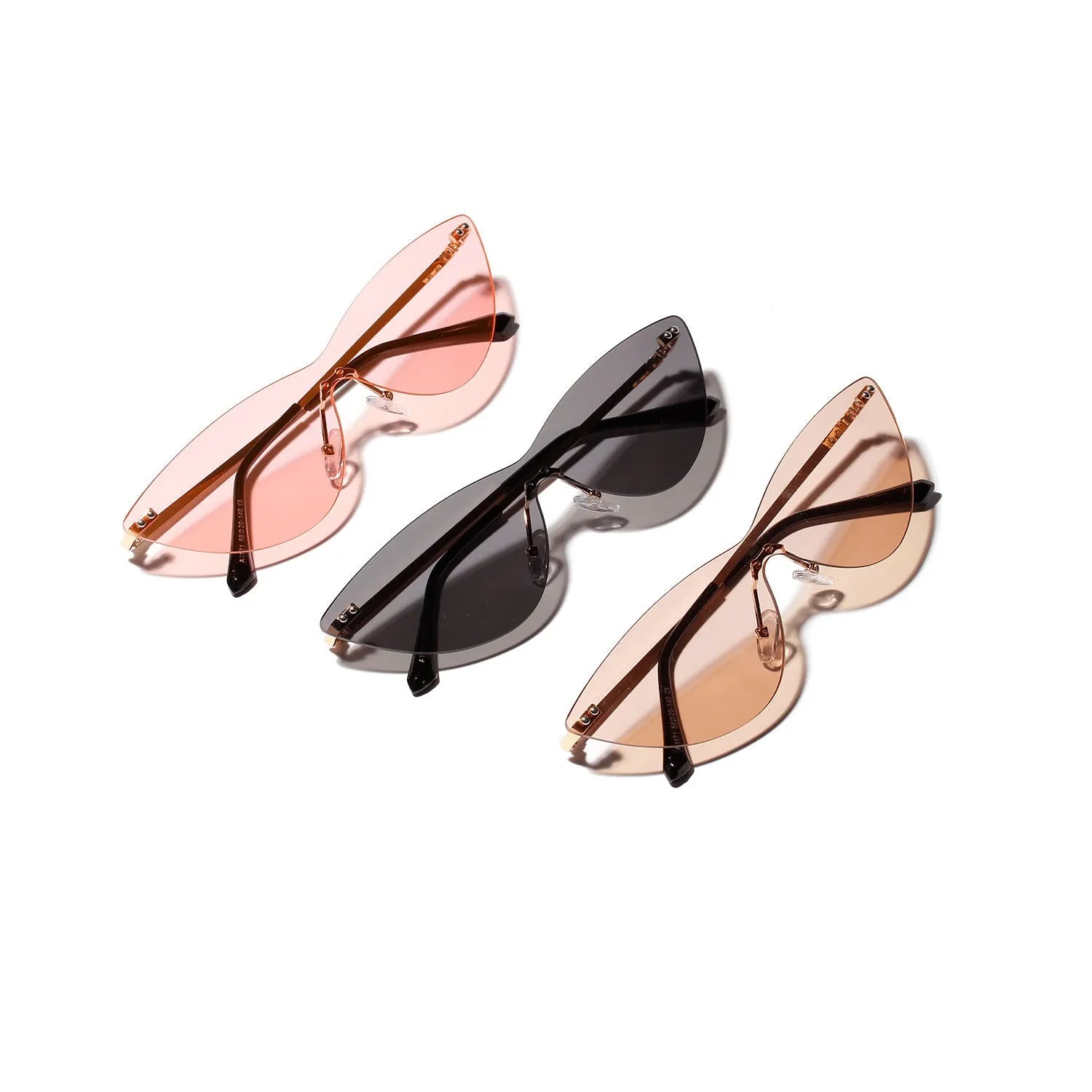 Brown vintage metal frame sunglasses with UV400 protection for adults