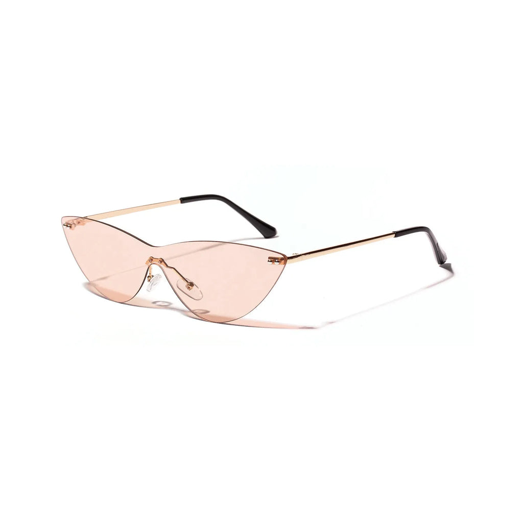 Brown vintage metal frame sunglasses with UV400 protection for adults