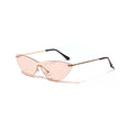 Brown vintage metal frame sunglasses with UV400 protection for adults