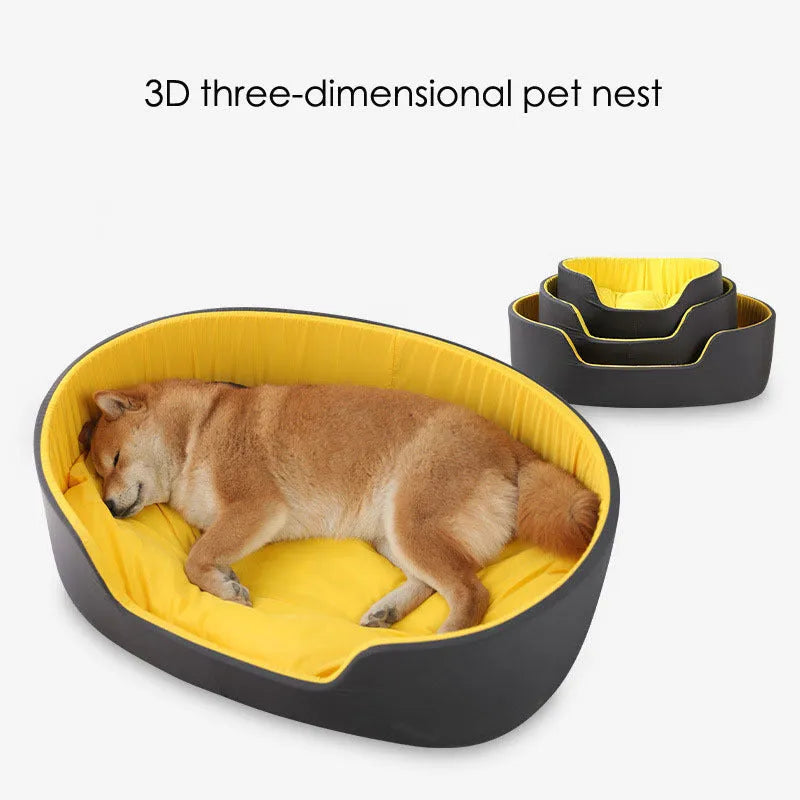 Washable cloth pet kennel in black or green available in three size options for dogs and cats