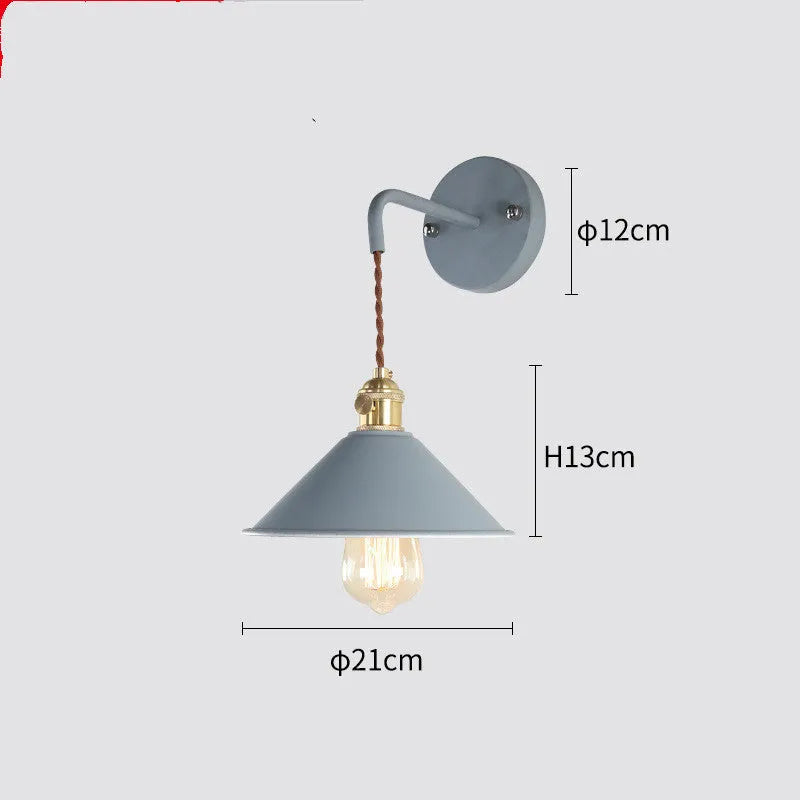 Creative Macaron personality bedside lamp with iron lampshade in a modern simple style, available in multiple colours