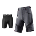 Men's quick-dry cycling shorts with sponge cushion in black for outdoor mountaineering and sports
