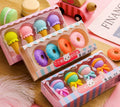 Cartoon themed eraser set with cone, ice cream, donut and lollipop shapes for children
