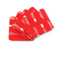 Red round foam double sided adhesive pads, 1 mm PU, 30-60 mm diameter options, 100-piece pack