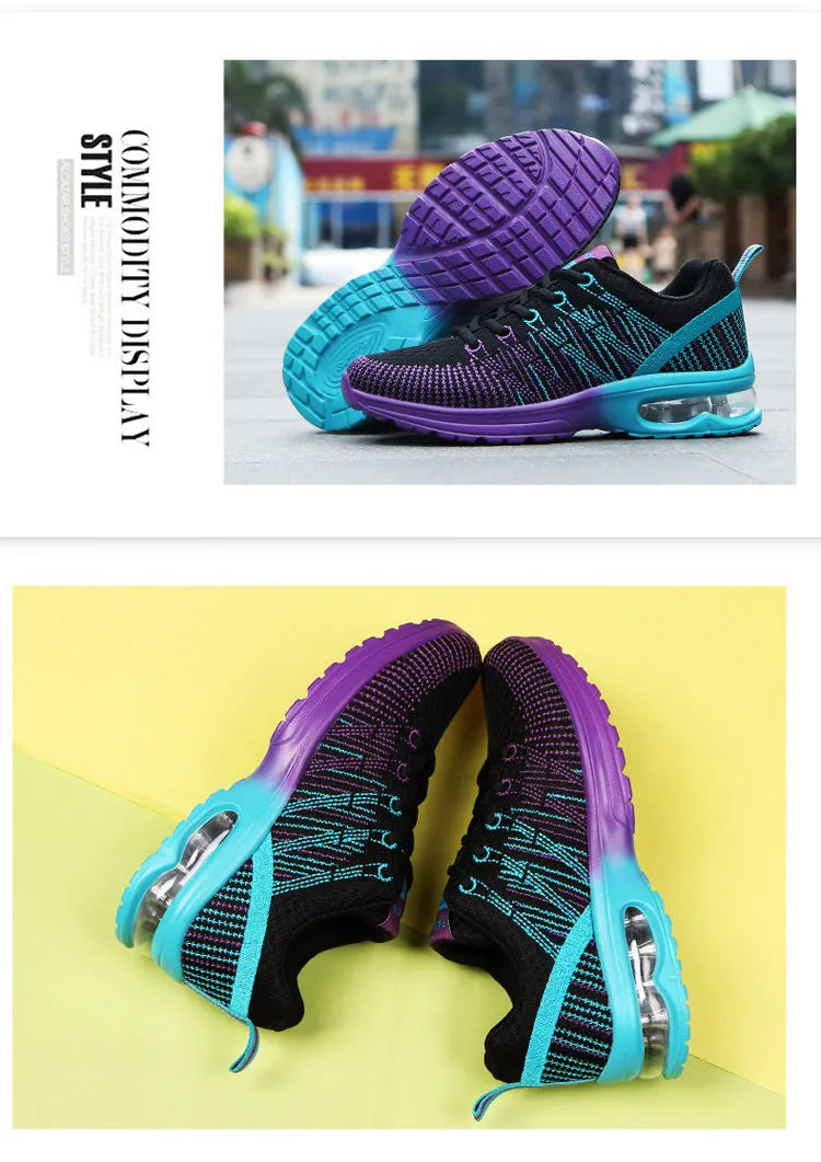 Women's casual lace-up sneakers in black with breathable mesh upper and PU insole, low heel, side view